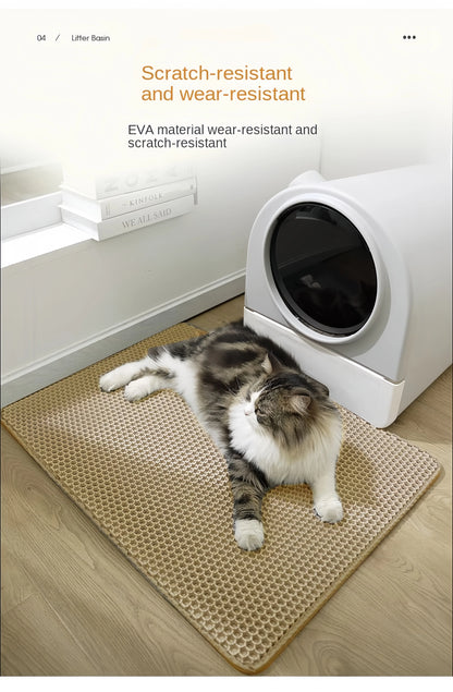 🧼 Kitty Clean Zone ! Cat Litter Mat - Washable, Non-Slip & Honeycomb Design 🐾